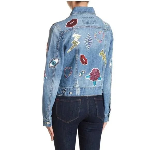 Bagatelle Embellished Oversized Denim Jacket - Picture 3 of 11